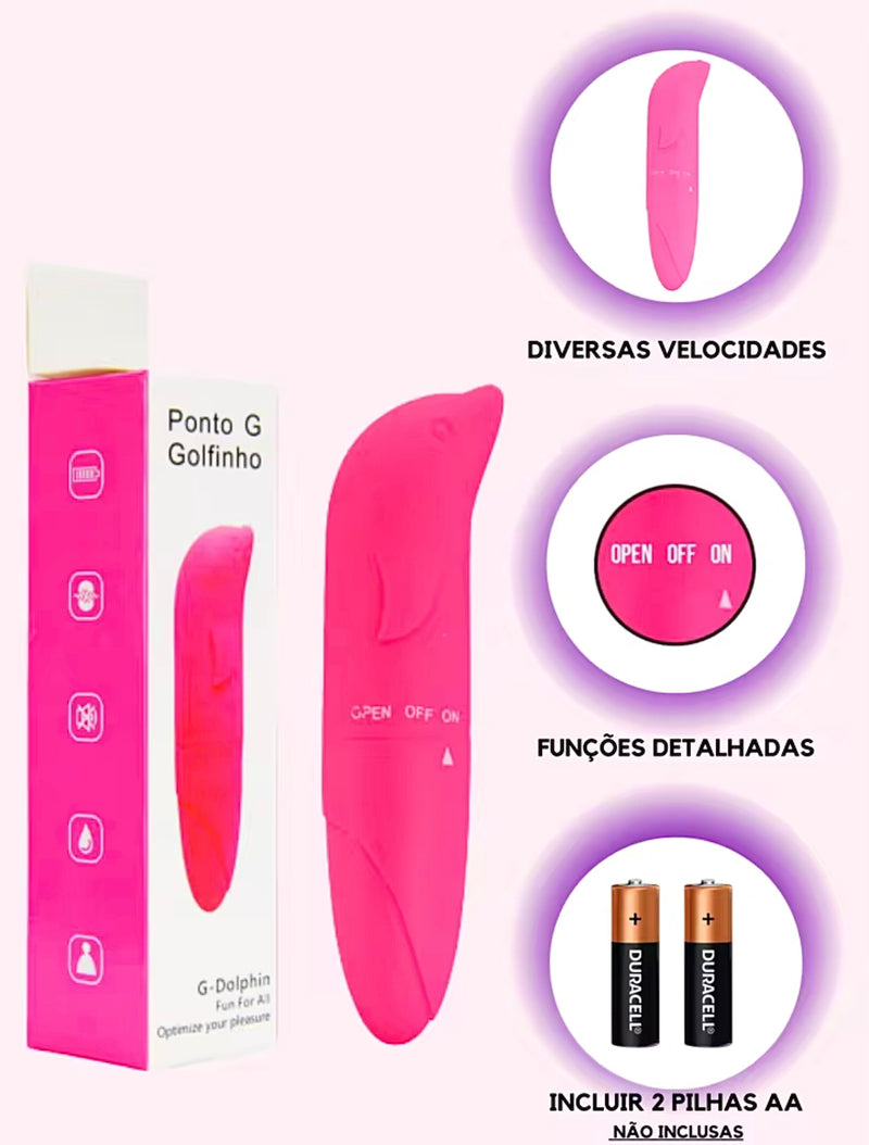 Mini Vibrador Bullet Feminino Golfinho Estimulador de Ponto G - Promo