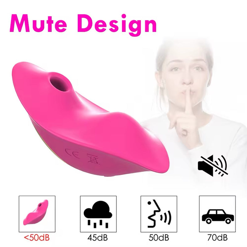 Calcinha Vibratória Controlada Por APP À Distância, Sugador e Vibrador de Clitóris - Rose - Promo