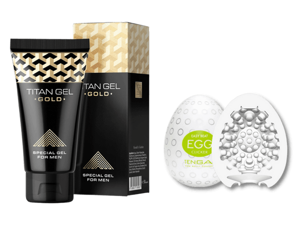 KIT LIBERTINA: Titan GEL Gold + Ovinho Masturbador