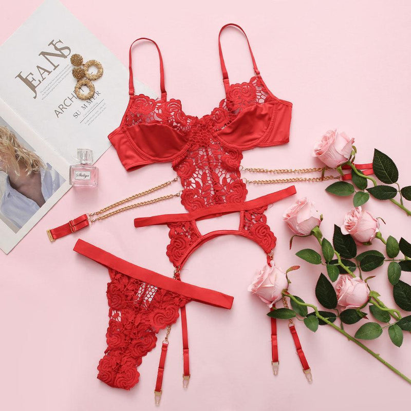 Lingerie Sensual Super Sexy em Renda e Detalhes - Laurence