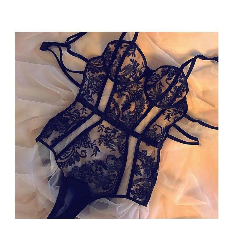 Lingerie  Super Luxo Madame - Lingerie Macacão em Renda
