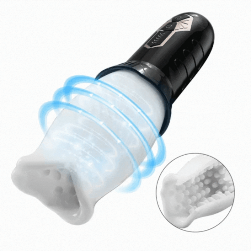 Masturbador Masculino Tornado - Estimulação Rotativa com 5 Níveis e 10 Modos Vibratórios