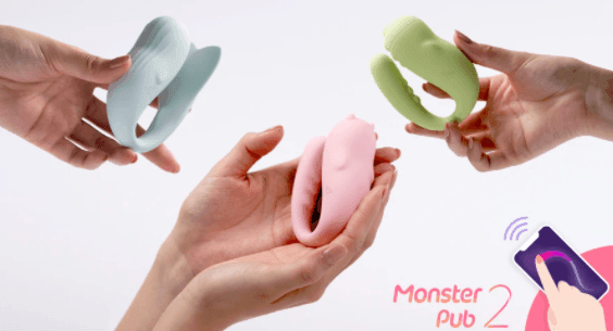 Monster Pub 2x - Vibrador Feminino com Controle por APP Sem Limites de Distância