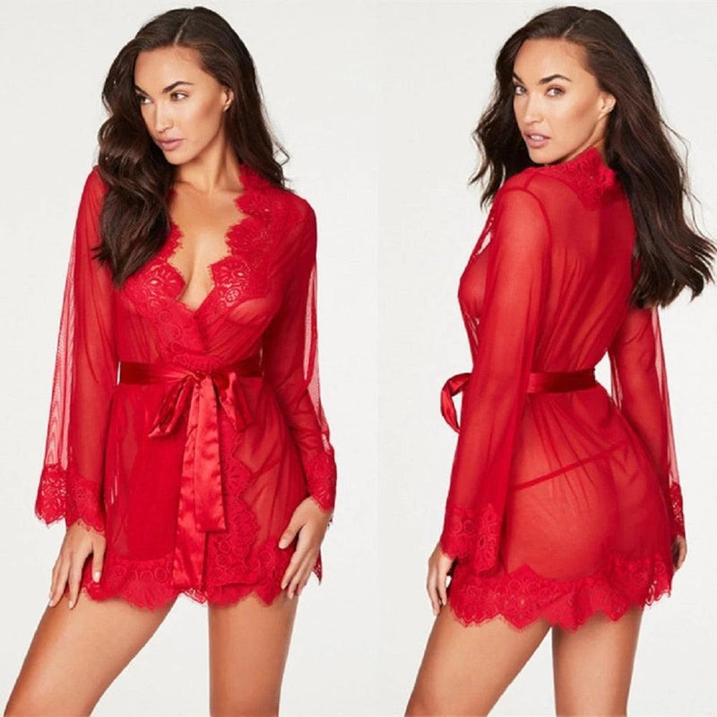 Pijama Feminino Robe em Renda Super Elegante & Sexy