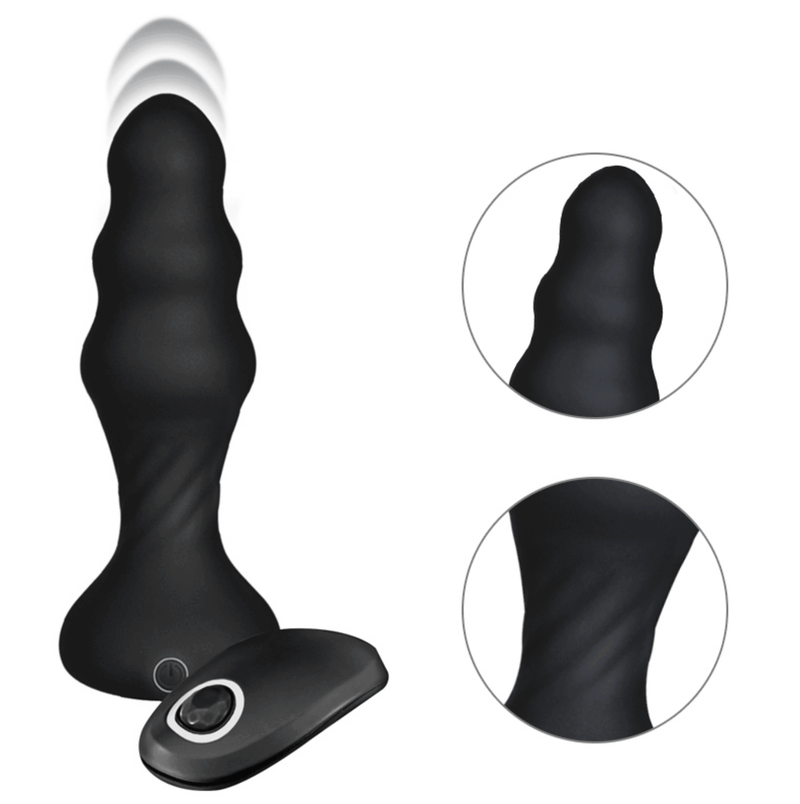 Plug Anal e Estimulador de Próstata com Controle Remoto - BlackPanter