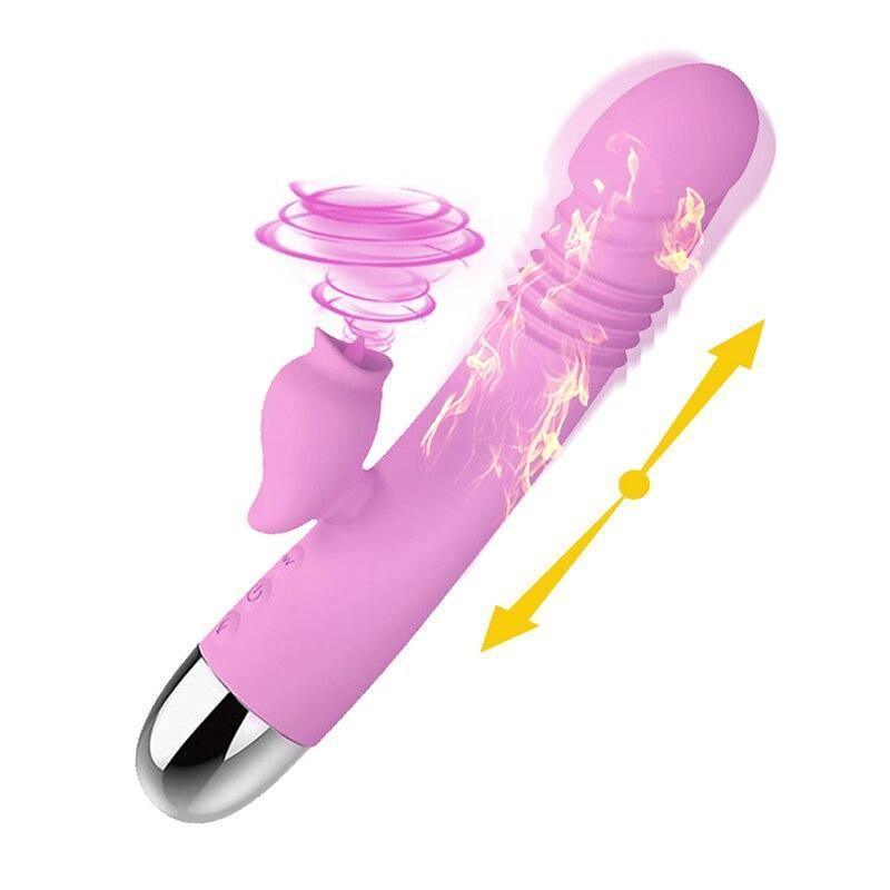 Sense Pleasure - Vibrador Rabbit Vai e Vem Ponto G e Simulador de Sexo Oral Clitóris - Promo