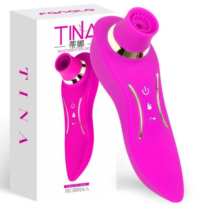 Tina Sugador de Clitóris e Vibrador com Aquecimento