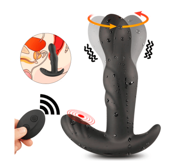 Vibrador Anal Estimulador de Próstata com Rotações 360° e Controle Remoto- Optimus